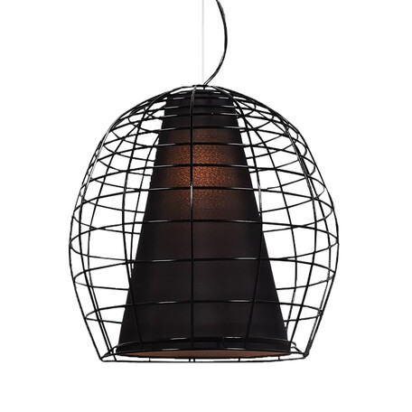Подвесной светильник Lumina Deco BOLZANO LDP 090 BK, 1xE27x40W, черный, металл с текстилем - миниатюра 1