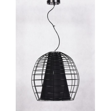 Подвесной светильник Lumina Deco BOLZANO LDP 090 BK, 1xE27x40W, черный, металл с текстилем - миниатюра 4