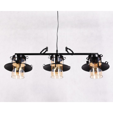 Подвесной светильник Lumina Deco Capri LDP 11328-3 PR BK, 3xE27x40W, черный с янтарем, янтарь с черным, металл со стеклом - миниатюра 4
