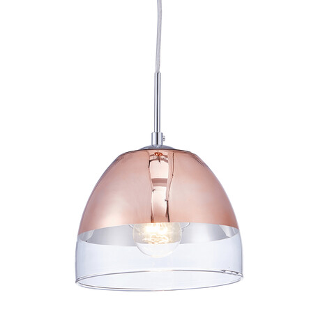 Подвесной светильник Lumina Deco Arteni LDP 1214 R.GD, 1xE27x40W, медь с прозрачным, розовое золото с прозрачным, прозрачный с розовым золотом, стекло