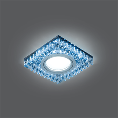 Встраиваемый светильник Gauss Backlight BL032, 1xGU5.3x50W + LED 4100K, черный, прозрачный, стекло - миниатюра 1