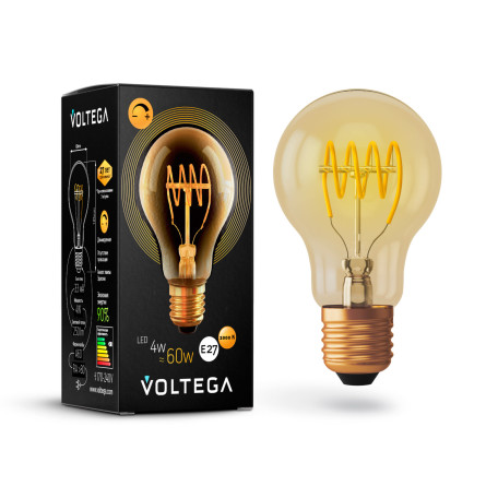 Филаментная светодиодная лампа Voltega Loft LED 7078 груша E27 4W, 2000K (теплый) CRI80 220V, диммируемая, гарантия 3 года - миниатюра 2