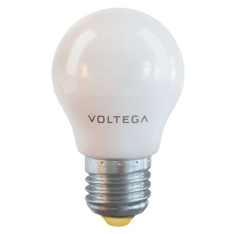 Светодиодная лампа Voltega Simple 7052 шар малый E27 7W, 2800K (теплый) CRI80 220V, гарантия 2 года