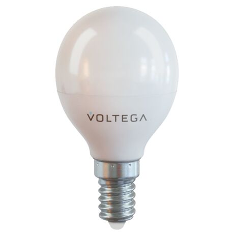 Светодиодная лампа Voltega Simple 7055 шар малый E14 7W, 4000K CRI80 220V, гарантия 2 года