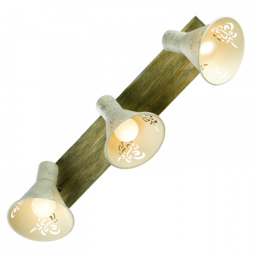 Потолочный светильник с регулировкой направления света Lussole LGO Mcconnico LSP-8059, IP21, 3xE14x40W, коричневый, серый, дерево, металл