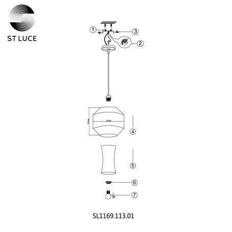 Схема с размерами ST Luce SL1169.113.01