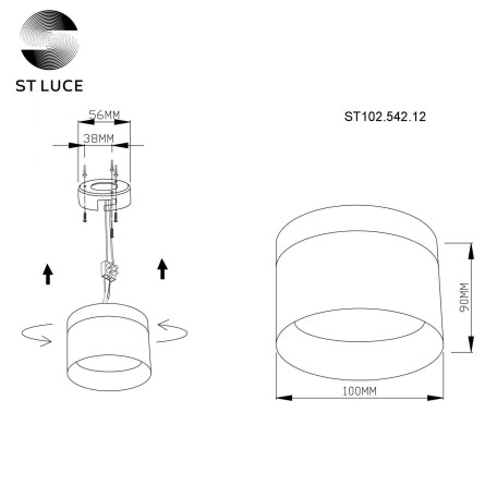 Схема с размерами ST Luce ST102.542.12