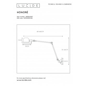 Схема с размерами Lucide 45252/11/97