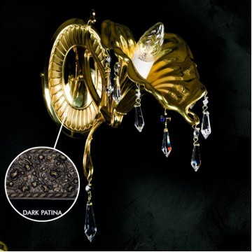 Бра Artglass ORIANA I. DARK PATINA CE, 1xE14x40W, бронза, прозрачный, металл, хрусталь Artglass Crystal Exclusive - миниатюра 1