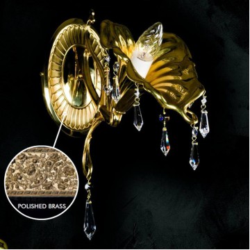 Бра Artglass ORIANA I. POLISHED CE, 1xE14x40W, золото, прозрачный, металл, хрусталь Artglass Crystal Exclusive
