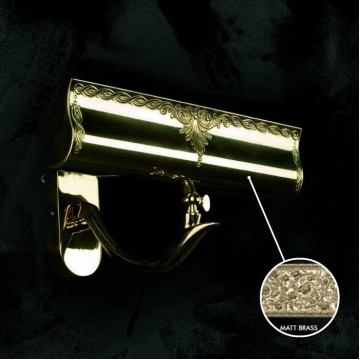 Настенный светильник для подсветки картин Artglass NOEMI II. MATT BRASS, 2xE14x40W, золото, металл
