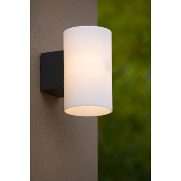 Настенный светильник Lucide Mart 27887/01/61, IP54, 1xE27x15W, черный, белый, металл, стекло - миниатюра 3