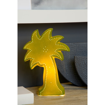 Настольная лампа-ночник Lucide Palm 13523/01/33, 1xE14x25W, зеленый, керамика - миниатюра 3