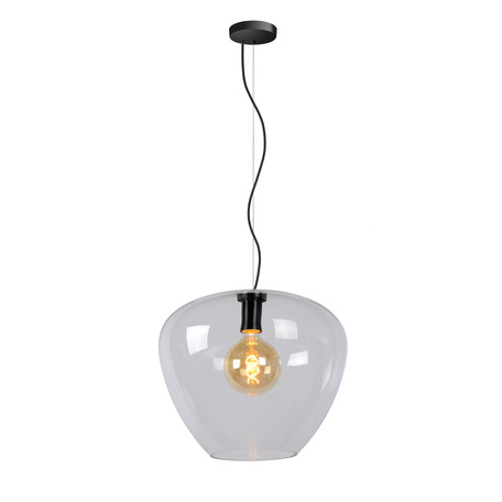 Подвесной светильник Lucide Soufian 70478/40/60, 1xE27x60W, черный, прозрачный, металл, стекло