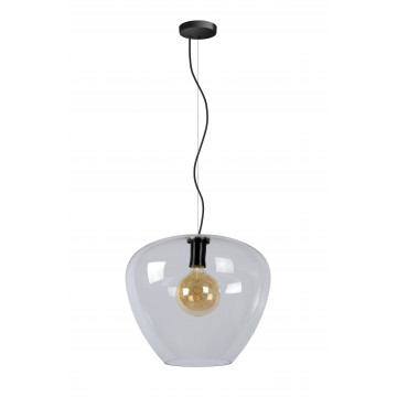 Подвесной светильник Lucide Soufian 70478/40/60, 1xE27x60W, черный, прозрачный, металл, стекло - миниатюра 2