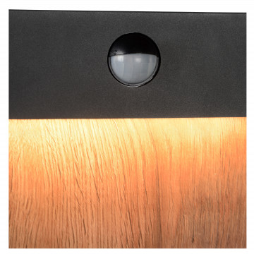 Уличный светодиодный фонарь Lucide Jellum 28864/15/30, IP54, LED 15W 3000K 600lm, коричневый, черный, дерево, металл - миниатюра 4