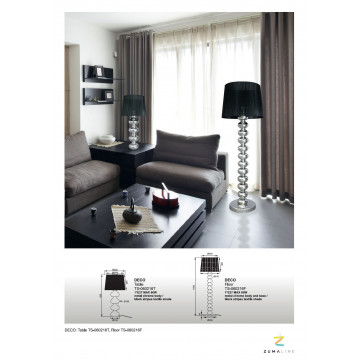 Настольная лампа Zumaline Deco TS-060216T, 1xE27x60W, хромированный, черный, металл, текстиль - фото 3