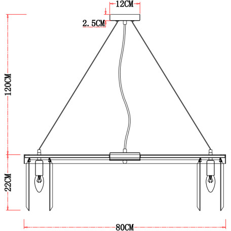 Схема с размерами Arte Lamp A1003LM-12CC