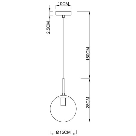 Схема с размерами Arte Lamp A1565SP-1CC