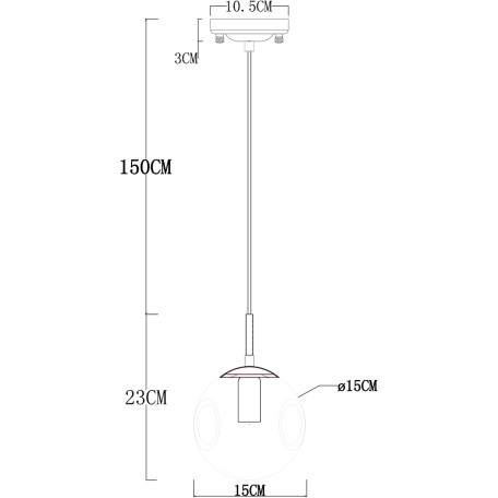 Схема с размерами Arte Lamp A9915SP-1BK