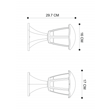 Схема с размерами Arte Lamp A6064FN-1BK