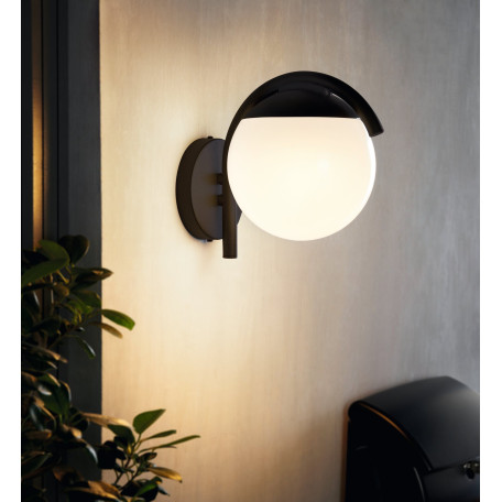 Настенный светильник Eglo Prata Vecchia 98731, IP44, 1xE27x28W, черный, белый, металл, пластик - миниатюра 2