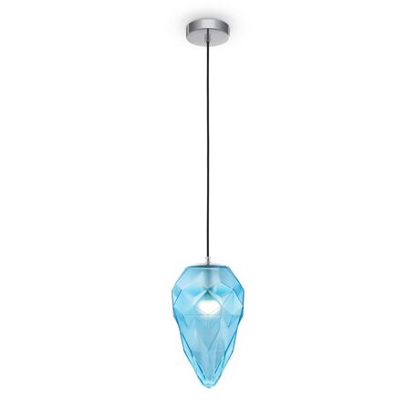 Подвесной светильник Maytoni Globo P052PL-01BL, 1xE27x40W, хром, голубой, металл, стекло