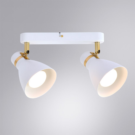 Настенно-потолочный светильник с регулировкой направления света Arte Lamp Fafnir A5047PL-2WH, 2xE27x40W - миниатюра 2
