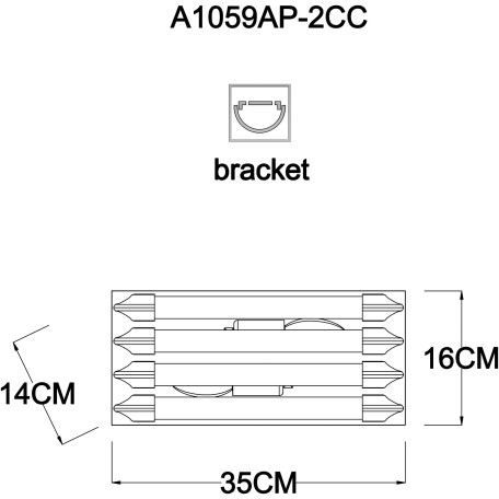 Схема с размерами Arte Lamp A1059AP-2CC