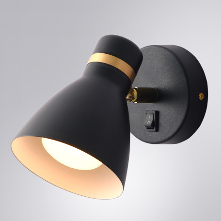 Настенный светильник с регулировкой направления света Arte Lamp Fafnir A5047AP-1BK, 1xE27x40W - миниатюра 2