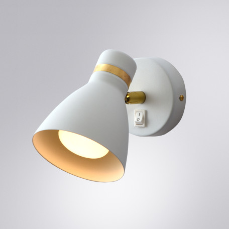 Настенный светильник с регулировкой направления света Arte Lamp Fafnir A5047AP-1WH, 1xE27x40W - миниатюра 2
