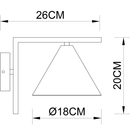 Схема с размерами Arte Lamp A7033AP-1BK