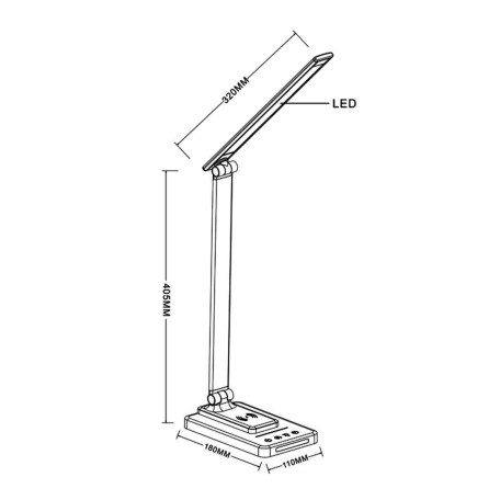 Схема с размерами Arte Lamp A5122LT-1BK