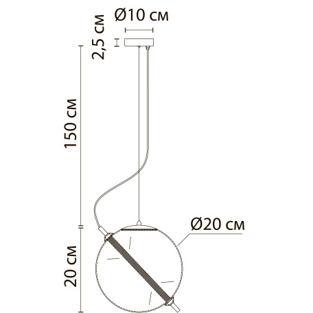 Схема с размерами Arte Lamp A3220SP-1PB