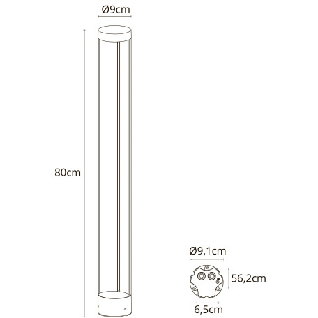 Схема с размерами Arte Lamp A1680PA-1BK