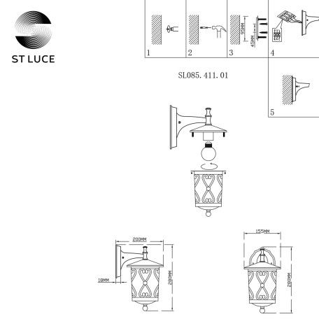 Схема с размерами ST Luce SL085.411.01