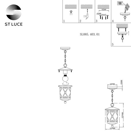 Схема с размерами ST Luce SL085.403.01