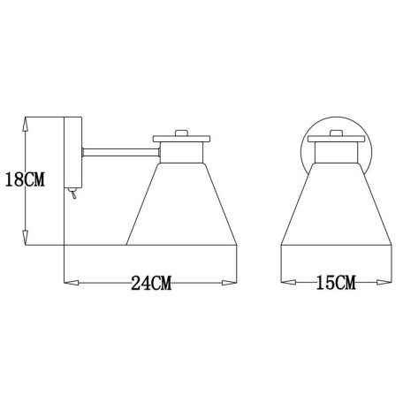 Схема с размерами Arte Lamp A1031AP-1WH