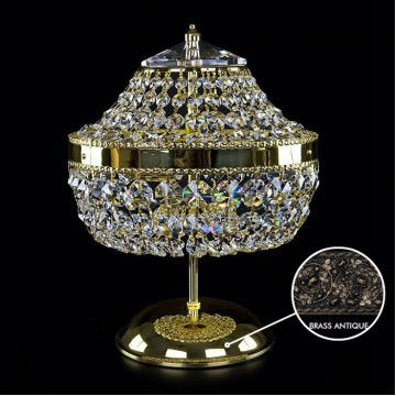Настольная лампа Artglass PENNY BRASS ANTIQUE CE, 3xE14x40W, бронза, прозрачный, металл, хрусталь Artglass Crystal Exclusive