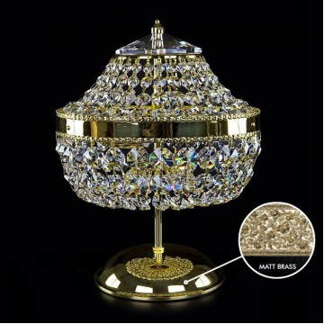 Настольная лампа Artglass PENNY MATT BRASS CE, 3xE14x40W, золото, прозрачный, металл, хрусталь Artglass Crystal Exclusive