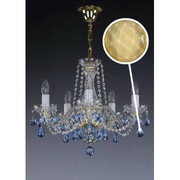 Подвесная люстра Artglass RADKA V. FULL CUT R14 CE - 8003, 5xE14x40W, золото с прозрачным, золото с белым, прозрачный с золотом, янтарь, стекло, хрусталь Artglass Crystal Exclusive