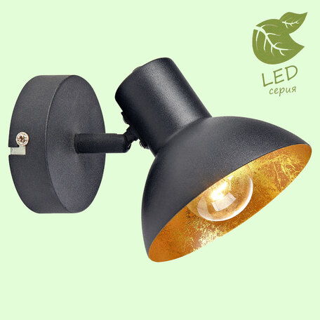Настенный светильник с регулировкой направления света Lussole Loft Louisville GRLSP-9973, IP21, 1xE14x6W, черный, металл