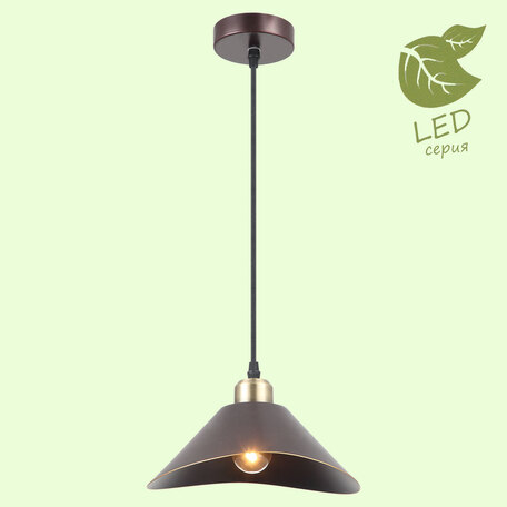 Подвесной светильник Lussole Loft Opelika GRLSP-9533, IP21, 1xE27x10W, коричневый, металл
