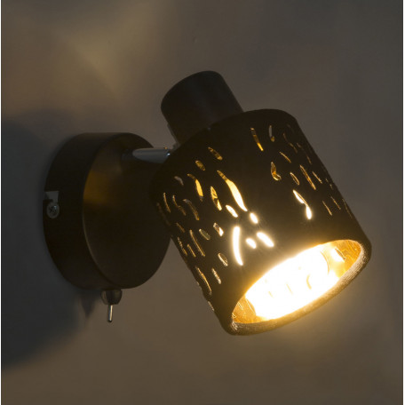 Настенный светильник с регулировкой направления света Globo Troy 54121-1, 1xE14x8W, металл, текстиль - миниатюра 4