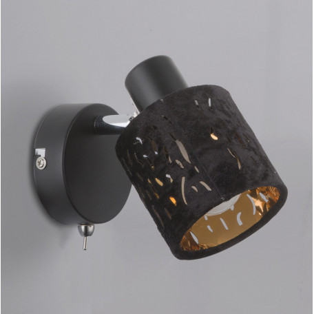 Настенный светильник с регулировкой направления света Globo Troy 54121-1, 1xE14x8W, металл, текстиль - миниатюра 6