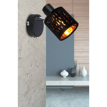 Настенный светильник с регулировкой направления света Globo Troy 54121-1, 1xE14x8W, металл, текстиль - миниатюра 7
