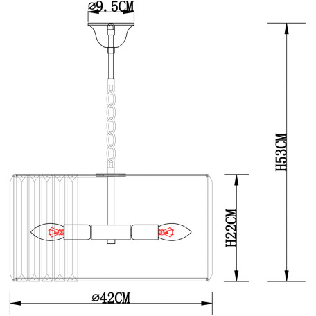 Схема с размерами Arte Lamp A1033LM-6GO