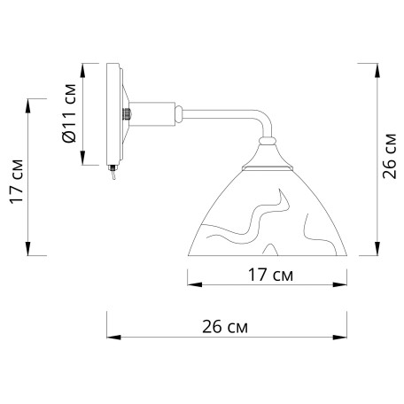Схема с размерами Arte Lamp A5032AP-1BR