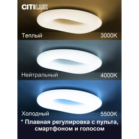 Потолочный светодиодный светильник с пультом ДУ Citilux Стратус Смарт CL732A800G, LED 115W 3000-5500K + RGB 10400lm - миниатюра 15