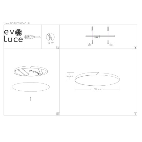 Схема с размерами Evoluce SLE200942-01